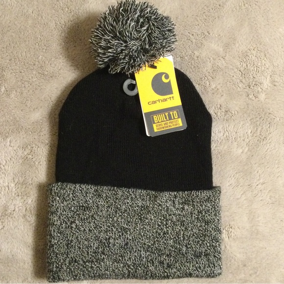 Carhartt Accessories Carhartt Womens Knit Pompom Cuffed Beanie